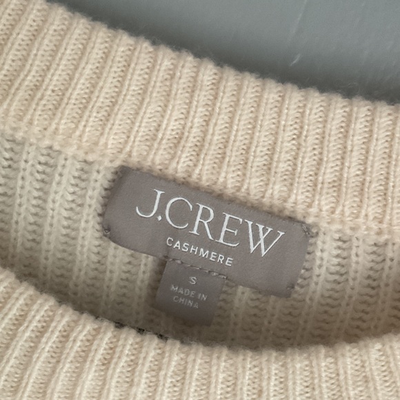 J. Crew Ribbed  cashmere Cream Sweater; size S - Picture 4 of 5